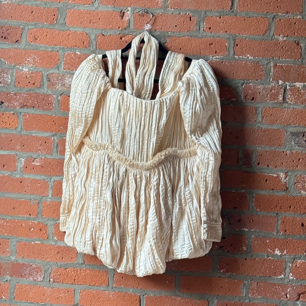 Aje Cream Babydoll Dress